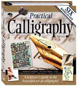 The cover of Peter Taylor's calligraphy book for older children and adults, 'Practical Calligraphy'