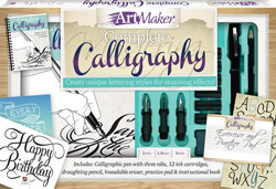 This Art Maker calligraphy set contains a book by calligrapher and author Peter Taylor